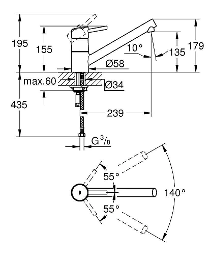Смеситель для кухни GROHE Concetto c низким изливом, хром (32659001) Смеситель для кухни GROHE Concetto c низким изливом, хром (32659001)