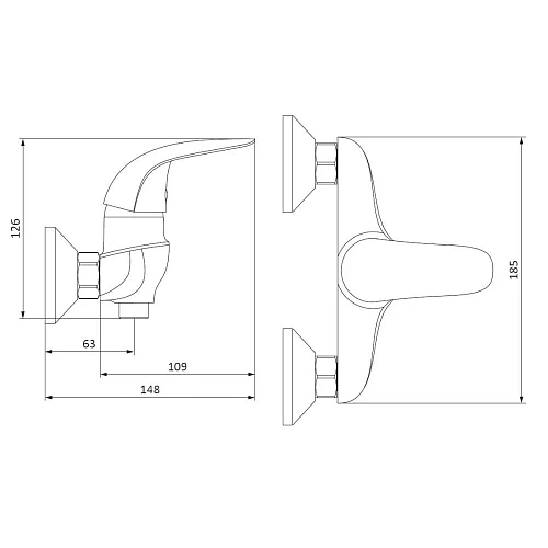 Смеситель для душа Damixa Eclipse 312000001 хром Смеситель для душа Damixa Eclipse 312000001 хром