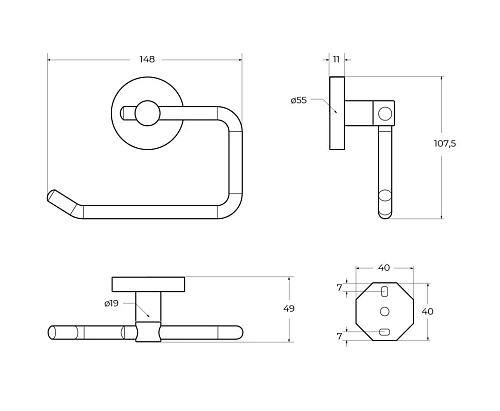 Держатель туалетной бумаги CEZARES RELAX-PH1-01 хром Держатель туалетной бумаги CEZARES RELAX-PH1-01 хром