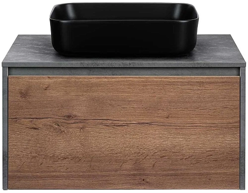 Тумба под раковину Vincea Mesa 800 подвесная, 1 выкатной/1 скрытый ящик soft close, T.Oak + Beton VMC-2MS800TB Тумба под раковину Vincea Mesa 800 подвесная, 1 выкатной/1 скрытый ящик soft close, T.Oak + Beton VMC-2MS800TB