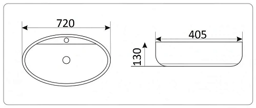 Раковина CeramaLux 9435 накладная, белый Раковина CeramaLux 9435 накладная, белый