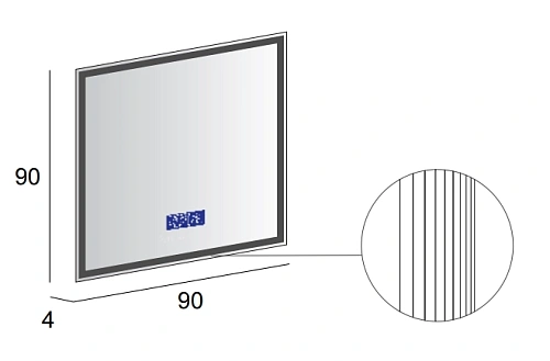 Зеркало CEZARES 90x90 см 45063 с подстветкой, сенсором Touch System, антизапотеванием, радио и датчиком температуры Зеркало CEZARES 90x90 см 45063 с подстветкой, сенсором Touch System, антизапотеванием, радио и датчиком температуры