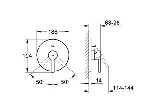 Смеситель для ванны Grohe Lineare 19297000 Смеситель для ванны Grohe Lineare 19297000