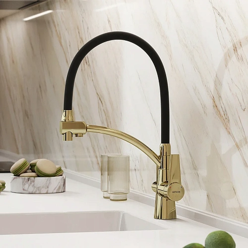 Смеситель для кухни Sancos Eri SC4001ZG под фильтр, полированное золото Смеситель для кухни Sancos Eri SC4001ZG под фильтр, полированное золото