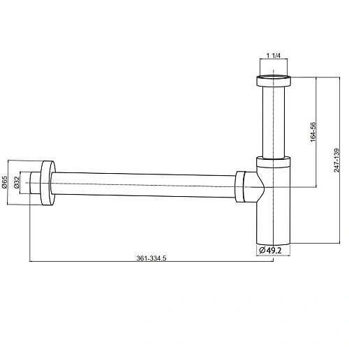 Сифон для раковины AQUAme AQM7010BC латунный, медь шлифованная Сифон для раковины AQUAme AQM7010BC латунный, медь шлифованная