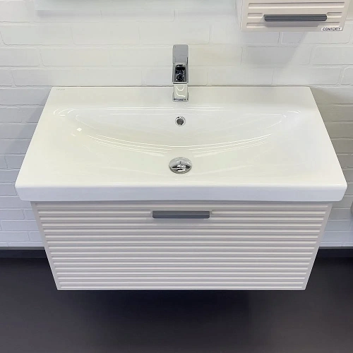 Тумба с раковиной Comforty Касабланка-80 00-00015382 серый шелк раковина Moduo 80 Тумба с раковиной Comforty Касабланка-80 00-00015382 серый шелк раковина Moduo 80