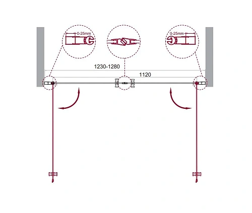 Душевая дверь BelBagno ETNA-B-2-130-C-Cr Душевая дверь BelBagno ETNA-B-2-130-C-Cr
