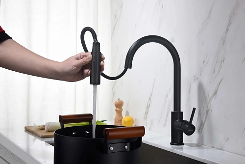 Смеситель для кухни Aquatek ЕВРОПА AQ1384MB Черный матовый Смеситель для кухни Aquatek ЕВРОПА AQ1384MB Черный матовый