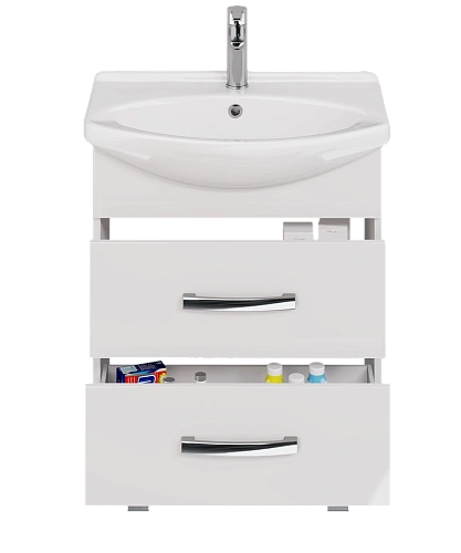 Тумба под раковину DREJA ALDA, 65 см , подвесная/напольная, 2 ящика. белый глянец, под ум. Лагуна 65 99.0404 Тумба под раковину DREJA ALDA, 65 см , подвесная/напольная, 2 ящика. белый глянец, под ум. Лагуна 65 99.0404