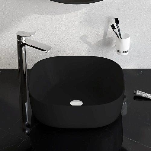 Раковина AM.PM Func M8FWCC30430BM накладная, 43 см, черный матовый Раковина AM.PM Func M8FWCC30430BM накладная, 43 см, черный матовый
