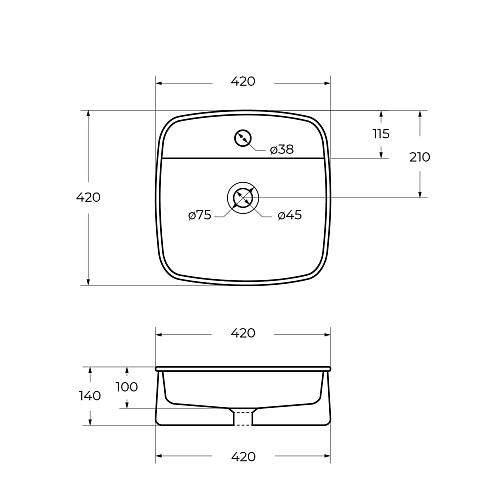 Раковина CEZARES CZR-6581 накладная Раковина CEZARES CZR-6581 накладная