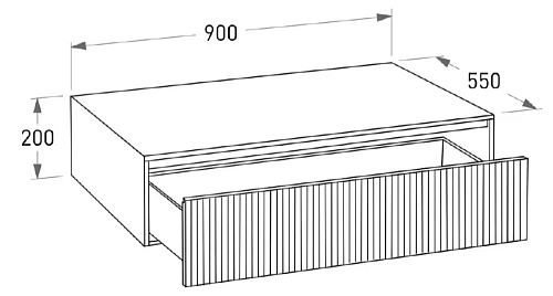 Тумба под раковину Salini Armonia 900x200 27A.1.900.200.14.0 без выреза под сифон, подвесная Тумба под раковину Salini Armonia 900x200 27A.1.900.200.14.0 без выреза под сифон, подвесная