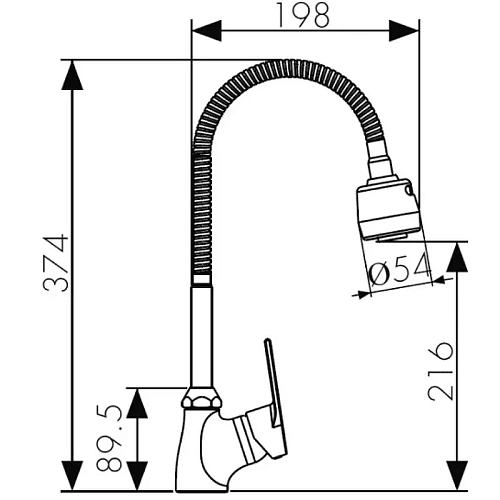 Смеситель для кухни Kaiser 00066 с гибким изливом, хром Смеситель для кухни Kaiser 00066 с гибким изливом, хром