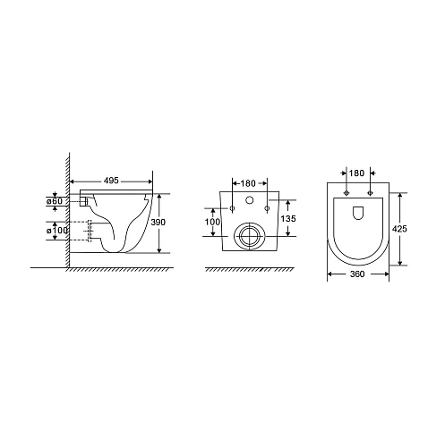 Унитаз подвесной GROSSMAN GR-4455SQC 495x360x390, безободковый, смыв торнадо бесшумный, с сиденьем Унитаз подвесной GROSSMAN GR-4455SQC 495x360x390, безободковый, смыв торнадо бесшумный, с сиденьем