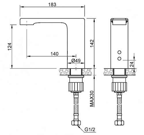 Смеситель для раковины NOFER LEED 07260.LN автоматический Смеситель для раковины NOFER LEED 07260.LN автоматический