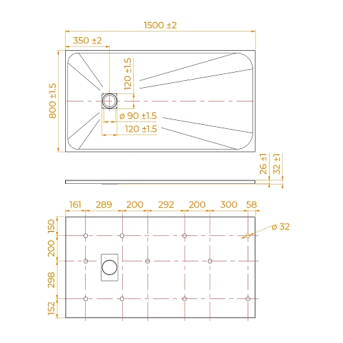 Душевой поддон RGW TSS-W 800x1500 мм 553502815-01 прямоугольный Душевой поддон RGW TSS-W 800x1500 мм 553502815-01 прямоугольный