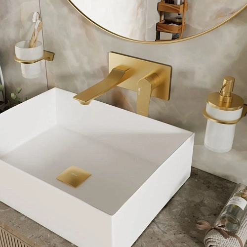 Смеситель для раковины WasserKRAFT Aisch 5530 встраиваемый золото Смеситель для раковины WasserKRAFT Aisch 5530 встраиваемый золото