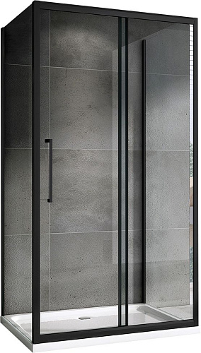 Душевой уголок ABBER Schwarzer Diamant AG30140BH-S60B-S60B 140x60 см универсальный, профиль черный, стекло прозрачное Душевой уголок ABBER Schwarzer Diamant AG30140BH-S60B-S60B 140x60 см универсальный, профиль черный, стекло прозрачное