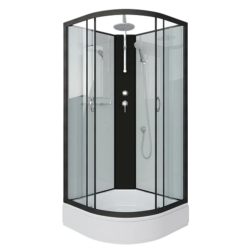 Душевая кабина Niagara Classic NG-6702-14BKT (1000х1000х2100) средний поддон (26см) стекло прозрачное черные профиля 67021414BKT Душевая кабина Niagara Classic NG-6702-14BKT (1000х1000х2100) средний поддон (26см) стекло прозрачное черные профиля 67021414BKT