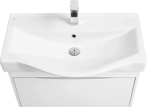 Тумба с раковиной STWORKI Хельсинки 80 подвесная, с накладной раковиной, белая, МДФ 406331 Тумба с раковиной STWORKI Хельсинки 80 подвесная, с накладной раковиной, белая, МДФ 406331