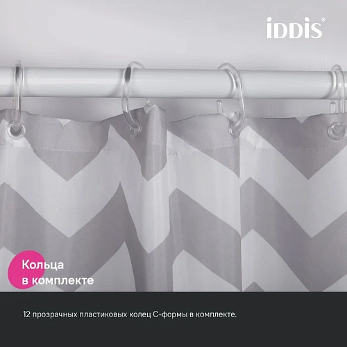 Штора для ванны IDDIS (BR02P18i11) 200x180 см, полиэстер Штора для ванны IDDIS (BR02P18i11) 200x180 см, полиэстер