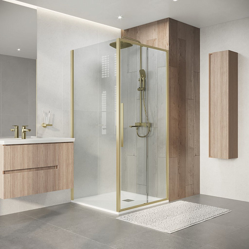 Душевой уголок Niagara Nova NG-44-9ASG-A100SG-34 (90х100х195) прямоугольник, раздвижная, золото сатин, стекло прозрачное Душевой уголок Niagara Nova NG-44-9ASG-A100SG-34 (90х100х195) прямоугольник, раздвижная, золото сатин, стекло прозрачное