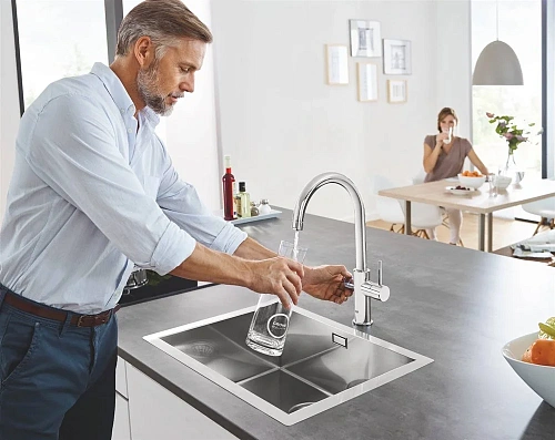 Смеситель для кухни GROHE Blue Home с функциями фильтрации, охлаждения и газирования водопроводной в 31455000 Смеситель для кухни GROHE Blue Home с функциями фильтрации, охлаждения и газирования водопроводной в 31455000