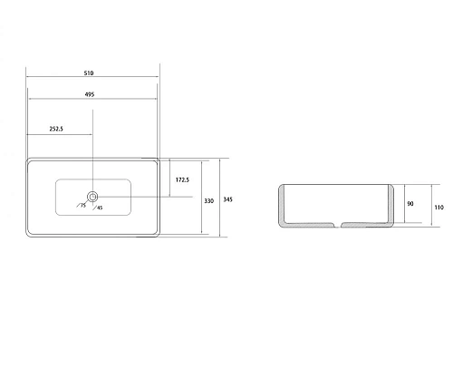 Раковина ABBER Rechteck AC2207MG накладная, серая матовая Раковина ABBER Rechteck AC2207MG накладная, серая матовая