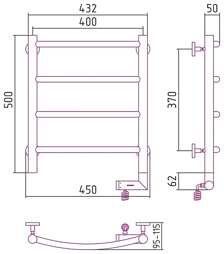 Полотенцесушитель электрический Сунержа Галант 2.0 500х400 МЭМ правый 12-5201-5040 Белый Полотенцесушитель электрический Сунержа Галант 2.0 500х400 МЭМ правый 12-5201-5040 Белый