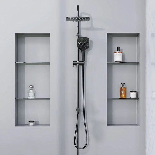 Душевая система Damixa Eclipse 931000300 верхний душ 220мм, штанга 1010 мм, черный Душевая система Damixa Eclipse 931000300 верхний душ 220мм, штанга 1010 мм, черный