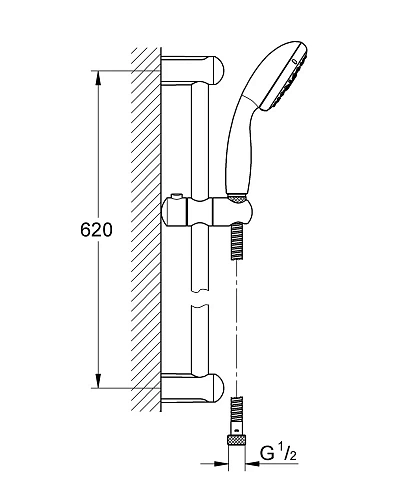 Душевой гарнитур GROHE Tempesta New IV, штанга 600 мм, хром (27795001) Душевой гарнитур GROHE Tempesta New IV, штанга 600 мм, хром (27795001)