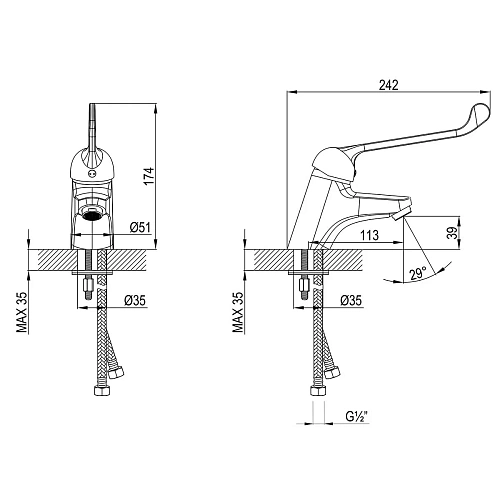 Смеситель для раковины Lemark Project LM4606C, хром Смеситель для раковины Lemark Project LM4606C, хром