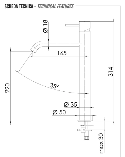 Смеситель для раковины Remer X Style X11LXLCFP, чёрный брашированный хром Смеситель для раковины Remer X Style X11LXLCFP, чёрный брашированный хром