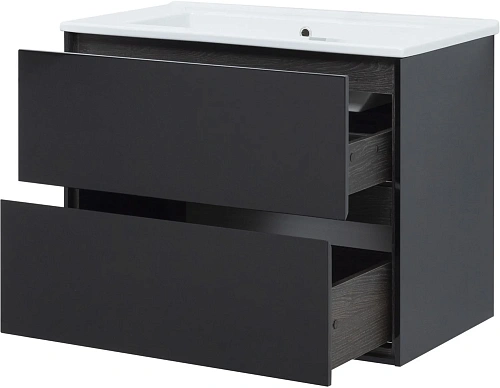 Тумба под раковину Aquanet Милан 80 черный глянец 00269303 подвесная Тумба под раковину Aquanet Милан 80 черный глянец 00269303 подвесная