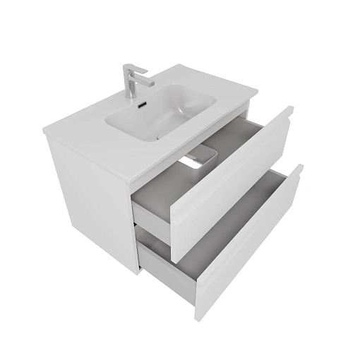 Тумба с раковиной Aquatek ВЕГА 80см AQ77080-MW белый матовый, подвесная Тумба с раковиной Aquatek ВЕГА 80см AQ77080-MW белый матовый, подвесная