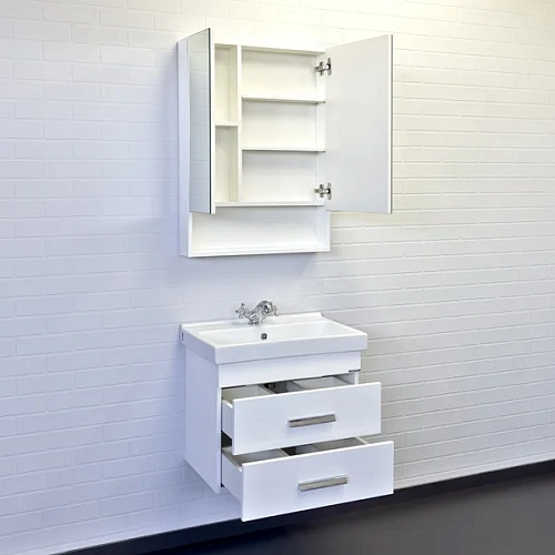 Тумба с раковиной Comforty Никосия 60П 00-00011161 белый глянец раковина Fest 60 Тумба с раковиной Comforty Никосия 60П 00-00011161 белый глянец раковина Fest 60