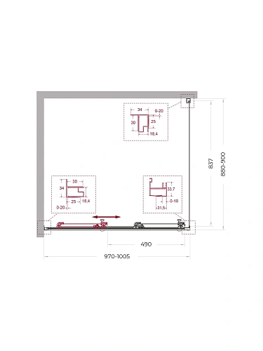 Душевой уголок BelBagno UNO-195-AHF-31-100/90-C-Cr 100x90 см, профиль хром, стекло прозрачное Душевой уголок BelBagno UNO-195-AHF-31-100/90-C-Cr 100x90 см, профиль хром, стекло прозрачное