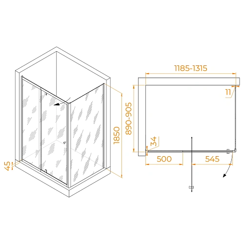 Душевой уголок RGW PA-44 (PA-02 + Z-050-1) 1200x900 мм 41084419-011 хром Easy Clean Душевой уголок RGW PA-44 (PA-02 + Z-050-1) 1200x900 мм 41084419-011 хром Easy Clean