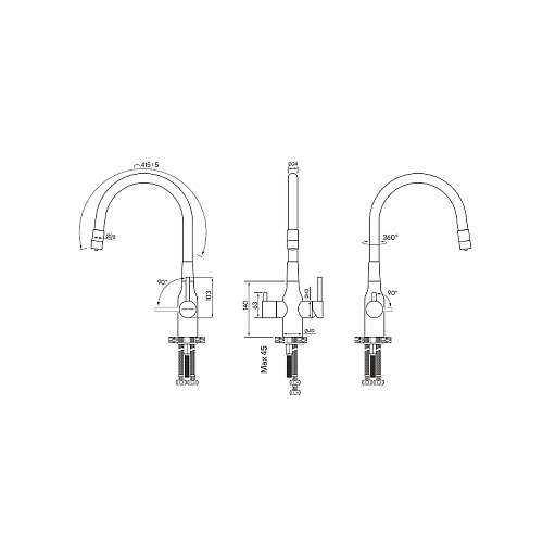 Смеситель для кухни Paulmark SALIX антрацит Sa213419-AN Смеситель для кухни Paulmark SALIX антрацит Sa213419-AN
