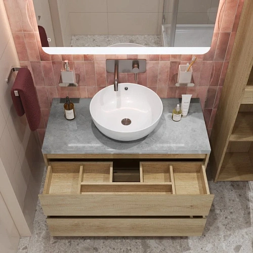 Тумба со столешницей и раковиной BelBagno KRAFT 80 kraft80rnn-kepmgl-1077-set подвесная KRAFT80RNN-KEPMGL-1077-SET Тумба со столешницей и раковиной BelBagno KRAFT 80 kraft80rnn-kepmgl-1077-set подвесная KRAFT80RNN-KEPMGL-1077-SET