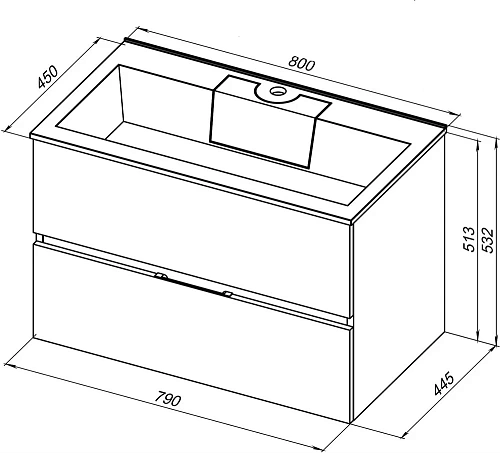 Тумба под раковину Aquanet Алвита 80 серый антрацит 00215120 Тумба под раковину Aquanet Алвита 80 серый антрацит 00215120
