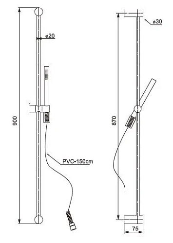 Душевой гарнитур Paini Ancona 900 ANCR121L9 Душевой гарнитур Paini Ancona 900 ANCR121L9