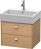 Картинка анонса товара «тумба под раковину duravit brioso br415301052 подвесная 58 см европейский дуб»