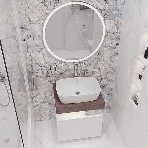 Комплект мебели STWORKI Ольборг 60 столешница дуб карпентер, без отверстий, с тумбой 60, с раковиной 536470 Комплект мебели STWORKI Ольборг 60 столешница дуб карпентер, без отверстий, с тумбой 60, с раковиной 536470