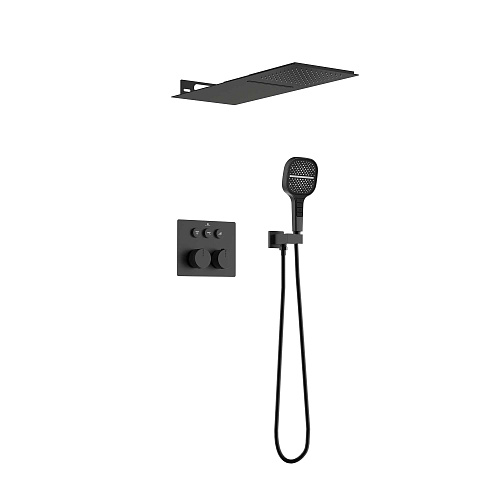 Душевая система Vincea VSFW-401TMB термостатический встраиваемый, трехрежимный, черный Душевая система Vincea VSFW-401TMB термостатический встраиваемый, трехрежимный, черный