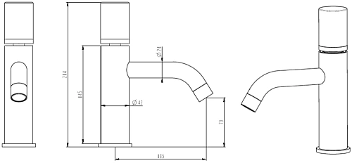 Смеситель для раковины Boheme STICK BLACK DIAMOND CHROME 121-BCR Смеситель для раковины Boheme STICK BLACK DIAMOND CHROME 121-BCR