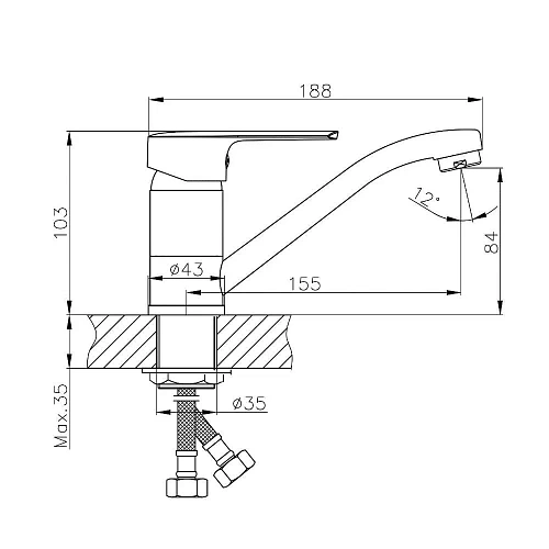 Смеситель для кухни Orange Sofi M43-011cr Смеситель для кухни Orange Sofi M43-011cr