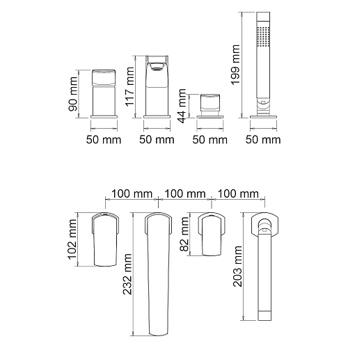 Смеситель на борт ванны WasserKRAFT Salm 2755 на 4 отверстия хром Смеситель на борт ванны WasserKRAFT Salm 2755 на 4 отверстия хром