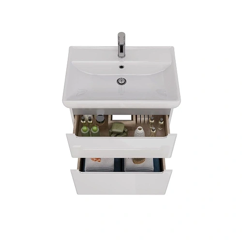 Тумба под раковину Lemark BUNO 70 см подвесная/напольная, серый/белый LM04B70T Тумба под раковину Lemark BUNO 70 см подвесная/напольная, серый/белый LM04B70T