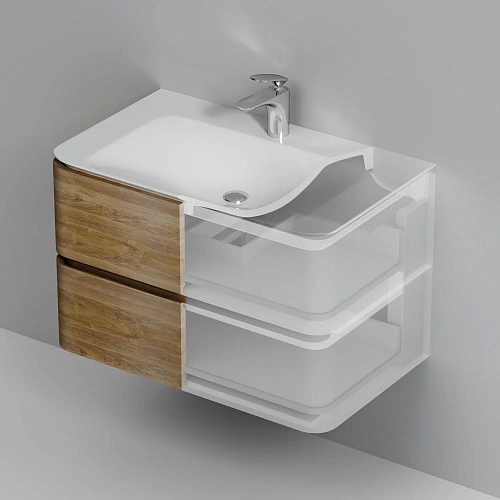 Тумба под раковину AM.PM Sensation M30FHX0802NF подвесная, 80 см, орех, текстурированное Тумба под раковину AM.PM Sensation M30FHX0802NF подвесная, 80 см, орех, текстурированное